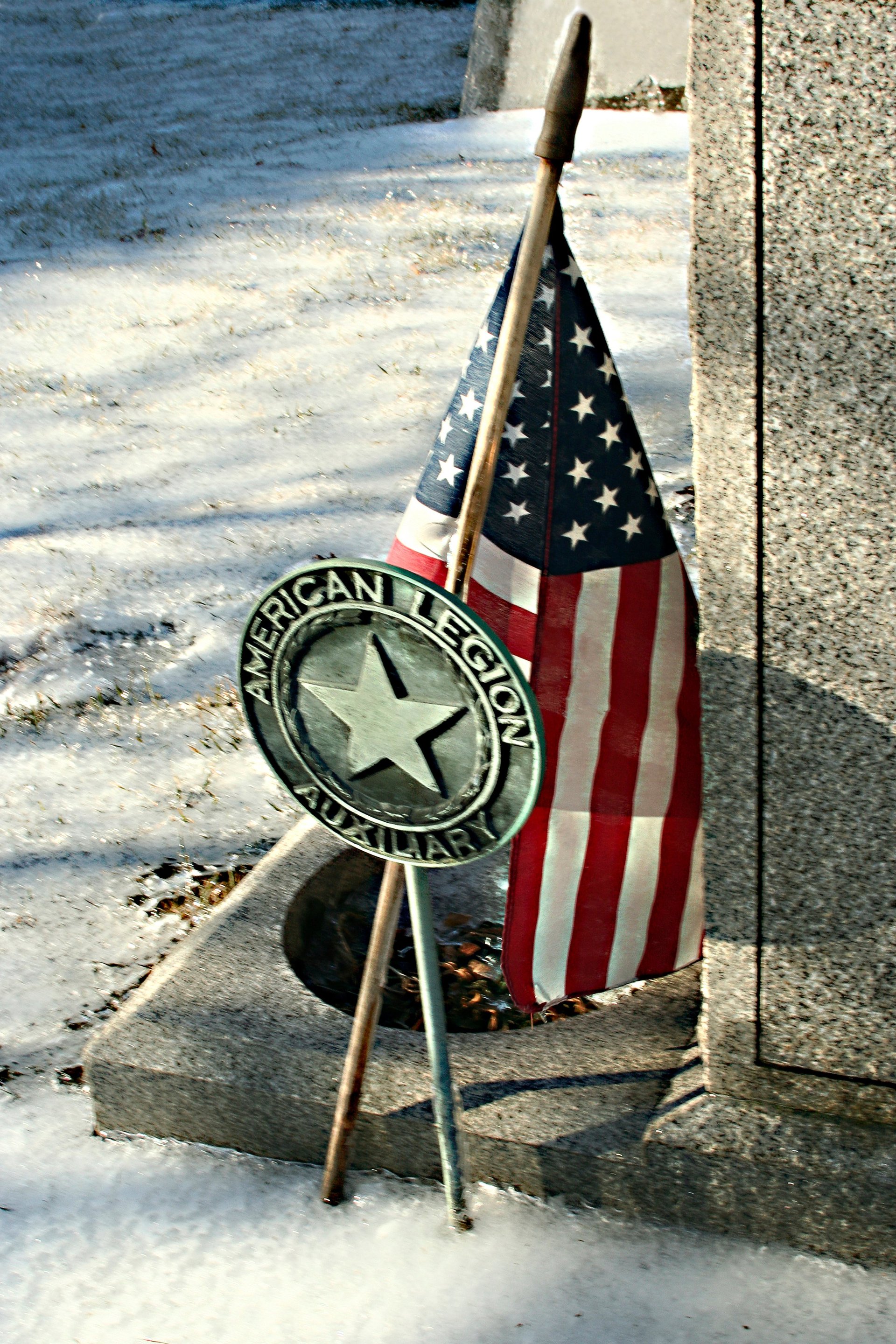 Cold memorial to a veteran