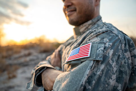 Hand Waving the Flag of the United States